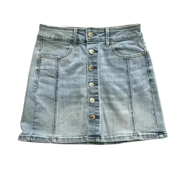 American Eagle Super Stretch Hi Rise A Line Button Up Skirt - Picture 1 of 7